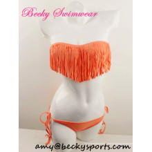 Sexy Lady&#39;s Piece Swimwear Swimwear Bandeau com Fringe